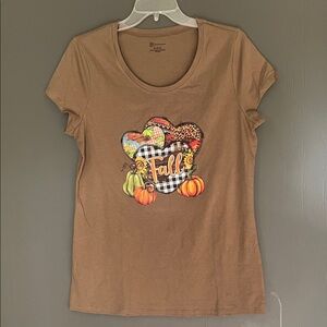 Brown Fall Graphic T-Shirt